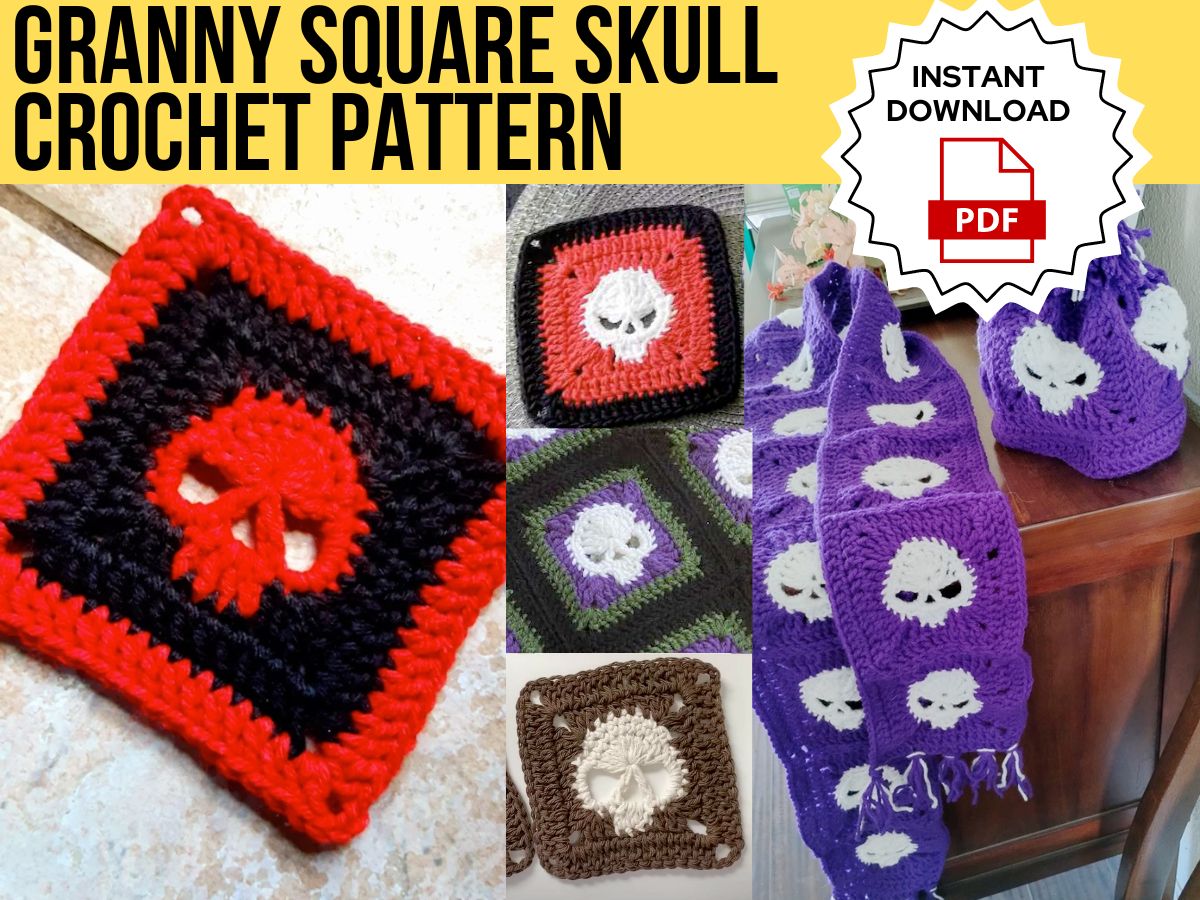 Granny Square Skull Crochet Pattern Crochet Bay